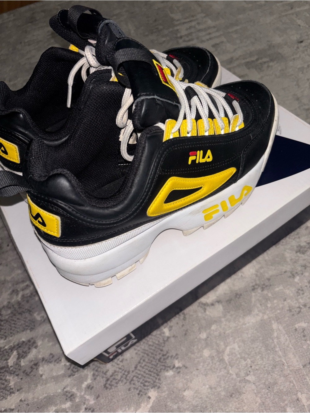 Fila Black and Yellow Disruptors -LIMITED TIME